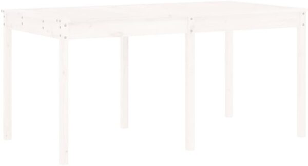 Outdoor Outdoor Furniture Sets,13 Piece Garden Dining Set White Solid Wood Pine - Image 7