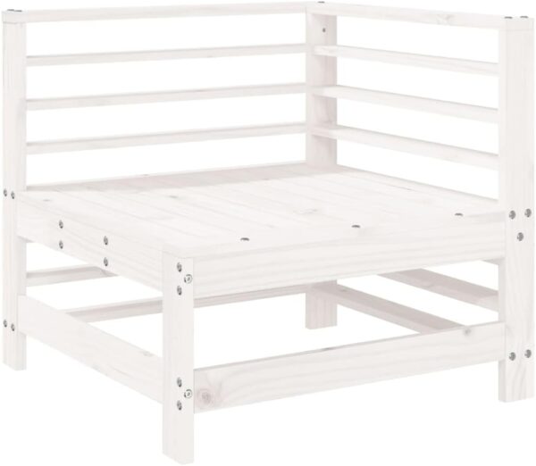 Tidyard 5 Piece Wooden Garden Sofas Set Pallet Furnitures Set Patio Corner Sofa with Backrest Wooden Lounge Sofa Set White Solid Wood Pine Outdoor Furniture Type2 - Image 4