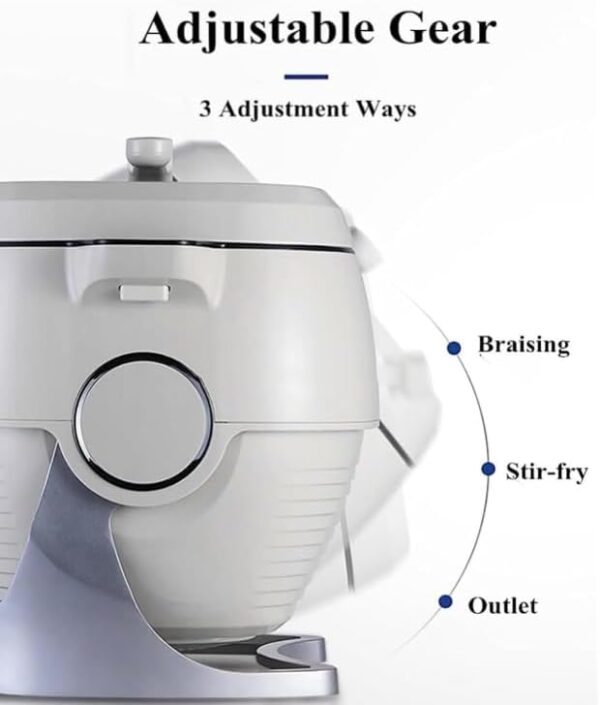 6L Intelligent Cooking Machine, Adjustment 3 Gears Firepower and Pot Body, 3D All-round Heating,Multifunctional Stir Fry Pot for Home Outdoor Camping Travel Cooking - Image 4