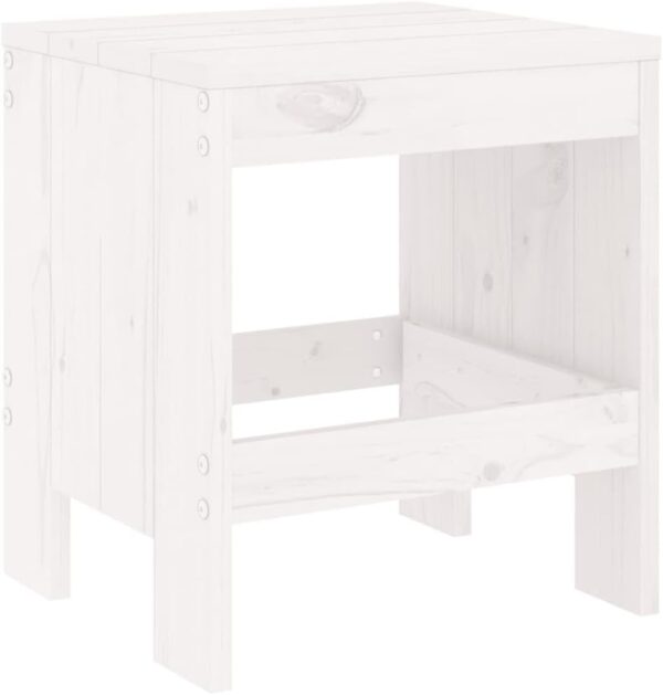 Outdoor Outdoor Furniture Sets,13 Piece Garden Dining Set White Solid Wood Pine - Image 5