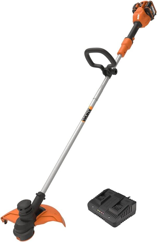 WORX WG183E 40V Cordless Line Trimmer with Two Batteries and Charger, 33cm Cutting Capacity, AutoFeed Mechanism, Lightweight Grass Trimmer, Dual Line, Part of PowerShare Battery System - Image 2