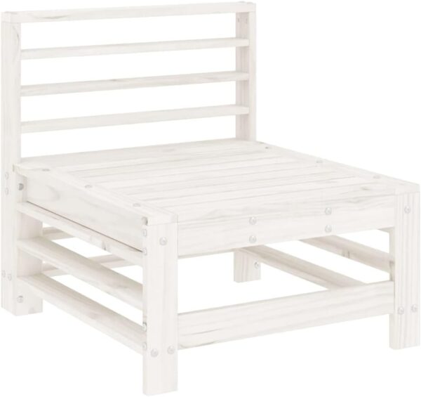 Tidyard 5 Piece Wooden Garden Sofas Set Pallet Furnitures Set Patio Corner Sofa with Backrest Wooden Lounge Sofa Set White Solid Wood Pine Outdoor Furniture Type2 - Image 5