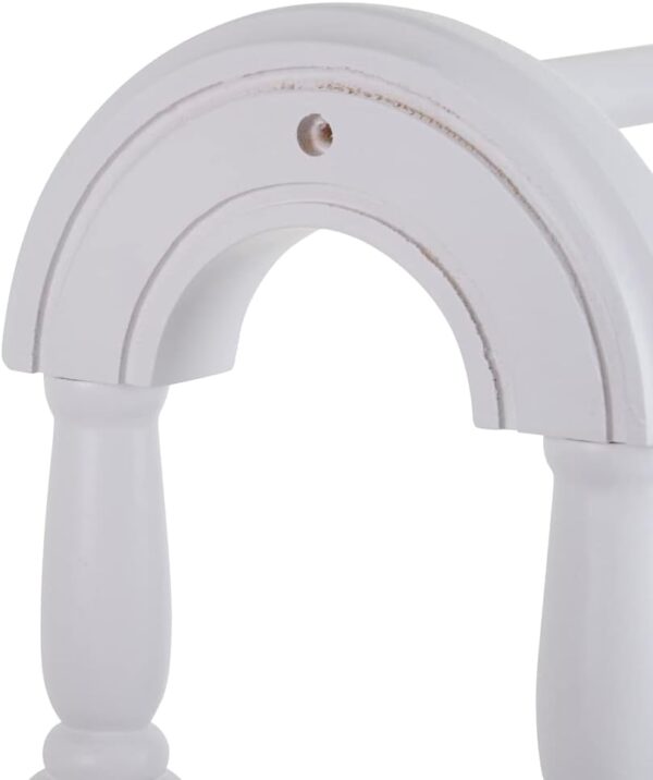 Apollo Towel Rail, Wood, White, 78cm X 63cm X 30cm - Image 4