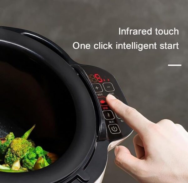 6L Intelligent Cooking Machine, Adjustment 3 Gears Firepower and Pot Body, 3D All-round Heating,Multifunctional Stir Fry Pot for Home Outdoor Camping Travel Cooking - Image 6