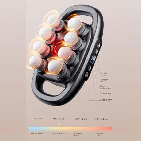 16-Drive 8-Head Massage Gun Set, 30 Levels Deep Tissue Percussion for Full Body Pain Relief - Adjustable Modes for Back/Shoulders/Legs - Image 6