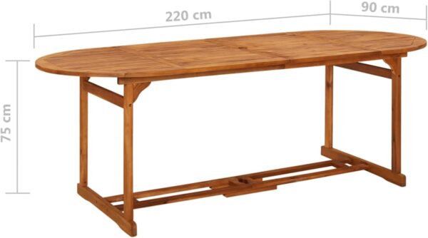 Homgoday 10 Seater Foldable Garden Dining Set, Wooden Dining Table and Chairs, Weatherproof Outdoor Patio Conservatory Balcony Backyard Yard Poolside Furniture Set Solid Acacia Wood - Image 4
