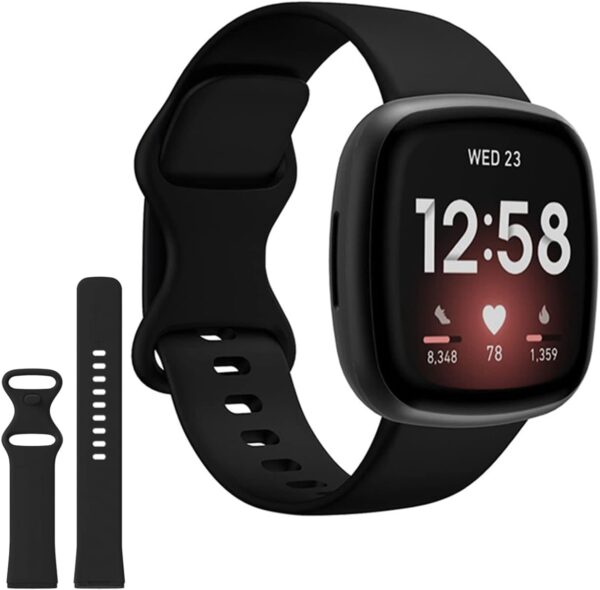 Mualady Straps Compatible with Fitbit Versa 4/Fitbit Versa 3/Fitbit Sense,Breathable Silicone Sport Replacement Wristbands for Fitbit Versa 3 for Women & Men - Image 2