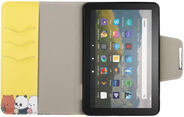 XFDSFDL® Protective Cover for Amazon Fire HD 8/8 Plus 10th Gen 2020 (8.0 Inch) PU Leather Flip Case Yellow Bear Pattern with Built Stand Magnetic Closure Holster Wallet Device Shell 04 - Image 3