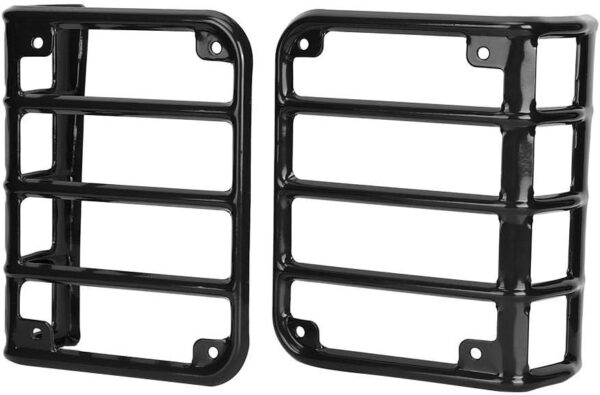Rear Light Cover, Taillight Protector Durable Rear Light Lamp Cover Taillight Guard for Tail Lamp Fits Jeep Wrangler JK 2007-2017(black) - Image 6