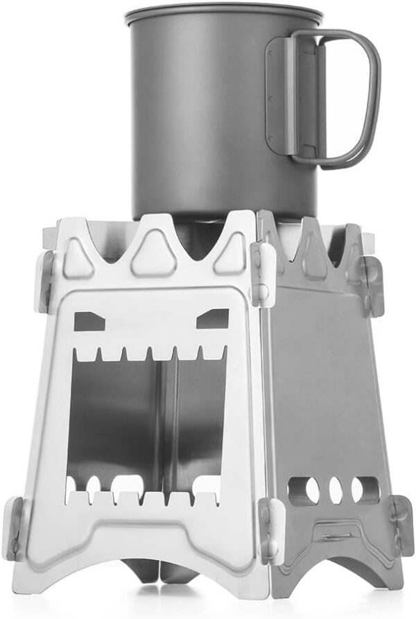 Lightweight Portable Wood Burning Camping Stove Camping Backpacking Stove Folding Wood Stove for Outdoor Hiking Camping Picnic Stove - Image 6