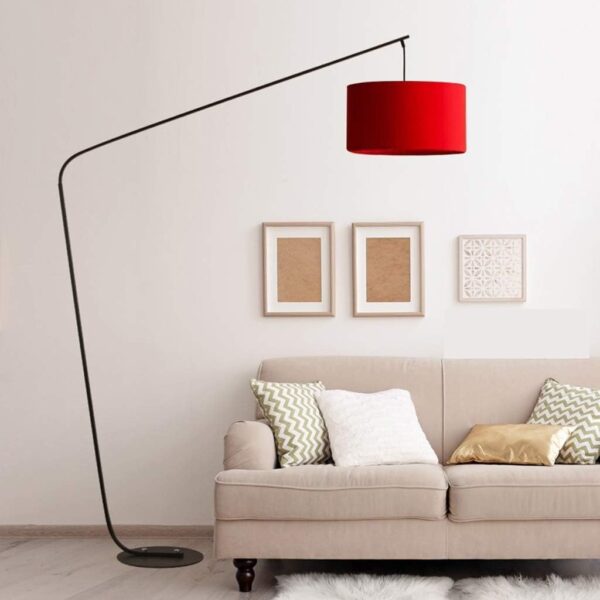 Floor Light Floor Lamp Standing Light Modern Home Floor Lamp LED Living Room Bedroom Study Simple Fishing Lamp Floor Lamps Standing Lamp Floor Lamps (Color : Rosso) - Image 6