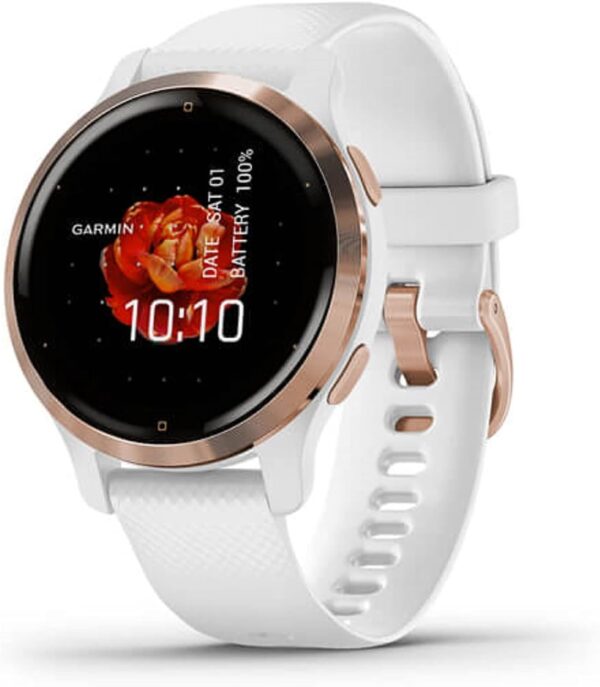 Garmin Venu 2S GPS 40mm Smartwatch, AMOLED Touchscreen, All-day Advanced Health & Fitness Features, Music Storage, Wellness Smartwatch with up to 10 days battery life, White - Image 2