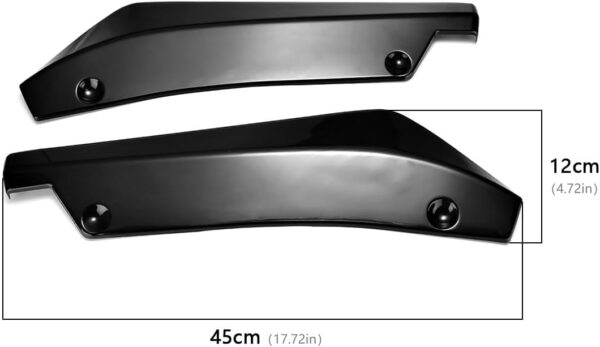 Rear Bumper Lip Splitter, Universal Car Modified Rear Bumper Canard，Diffuser Spoiler Lip Splitter Fins Protector, 1 Pair（Glossy Black） - Image 5