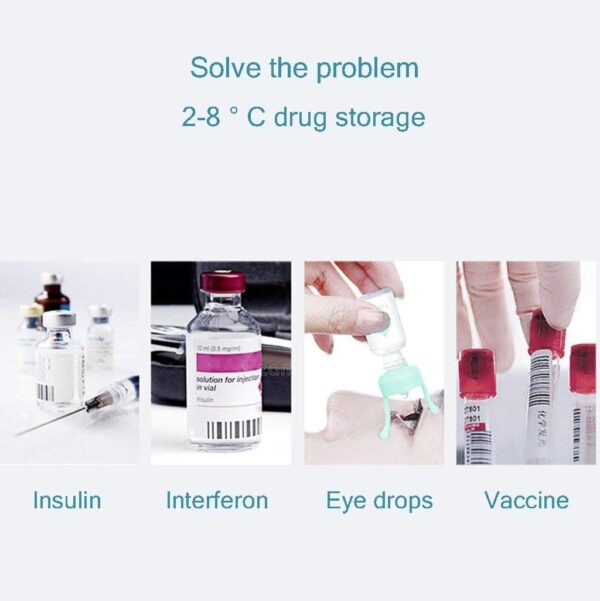 Portable Refrigerator 12L, Mini Fridge Cooler, for Freezer Drug Insulin Vaccine Storage, Refrigeration Medicine Incubator, Car Home Travel Camping Picnic,White - Image 7
