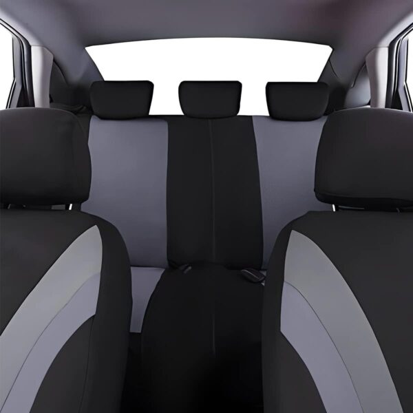 JNNJ 9 Piece Seat Protector for Car Seats, Front Seat Covers with Matching Back Seats Cover for Cars, Auto Interior Accessories Front Seat Protector, Universal Seats Cover for Most Cars(Grey) - Image 5