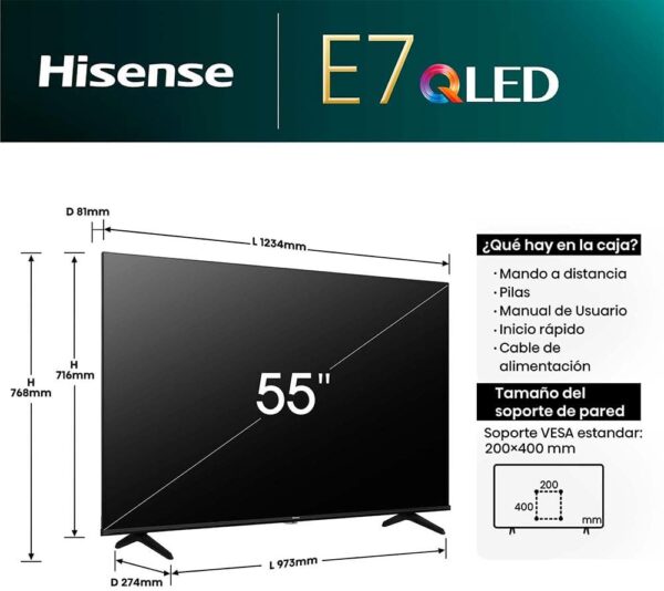 Hisense 55e7nq 55´´ 4k Qled Tv One Size - Image 3