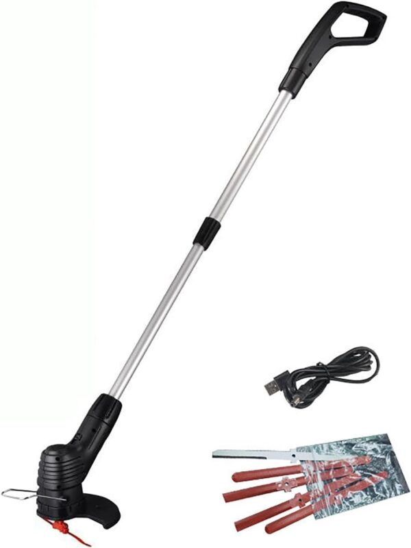 Electric Lawn Mower for Patio Garden, Portable Stretchable Cordless Lawnmower with Battery and Charger,Cordless Battery Powered Lawn Mower/Edger - Image 2