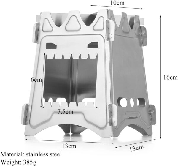 Lightweight Portable Wood Burning Camping Stove Camping Backpacking Stove Folding Wood Stove for Outdoor Hiking Camping Picnic Stove - Image 3