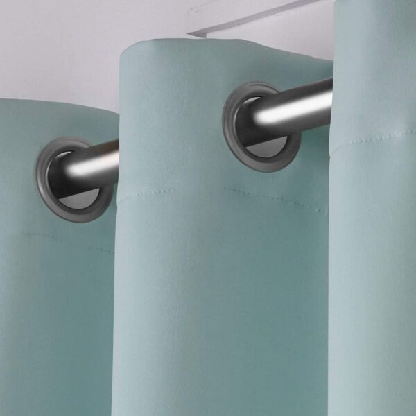 Exclusive Home Curtains Sateen Woven Blackout Grommet Top Panel Pair, Seafoam, 52x84, 2 Piece - Image 4