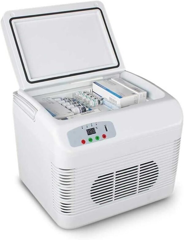 Portable Refrigerator 12L, Mini Fridge Cooler, for Freezer Drug Insulin Vaccine Storage, Refrigeration Medicine Incubator, Car Home Travel Camping Picnic,White - Image 2