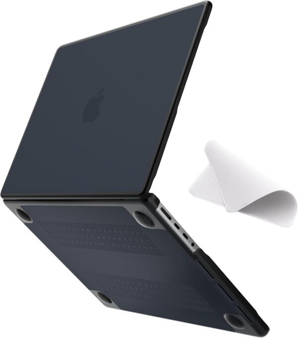 Anti-cracking Case compatible with MacBook Pro 16 inch M4(A3403 A3186) M3(A2991) M2(A2780) M1(A2485) Pro/Max, 2024 2023 2021 Release, Black TPU Bumper & Hard PC Shell, Matte Black - Image 2
