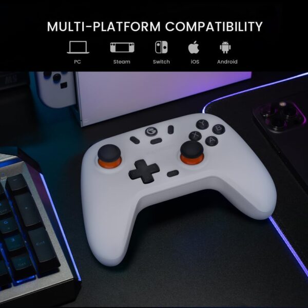 Nova Lite 2.4g Wireless Controller for Windows PC, iPhone, Android, Switch & Steam Deck, Bluetooth Controller Gamepad with Hall Effect Trigger,Turbo,Rumble Vibration(Nova Lite White) - Image 4