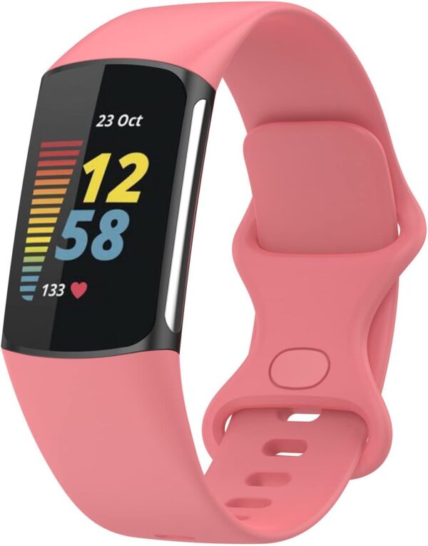 Muovrto Strap for Fitbit Charge 5/Fitbit Charge 6,Silicone Replacement Sport Waterproof Adjustable Watch Band for Men and Women - Image 4