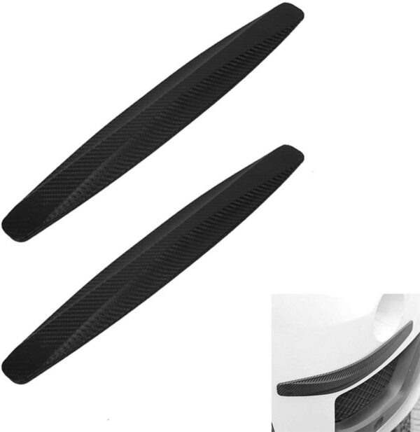 Youngine Universal Car Front Rear Corner Bumper Guard Protector Carbon Fiber Anti-collision Strip Sticker Anti-rub Edge Lip (Black) - Image 6