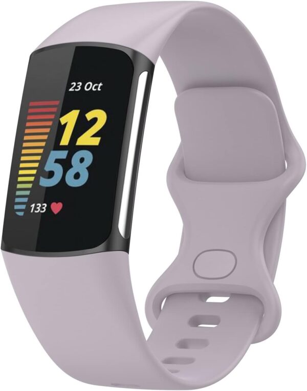 Muovrto Strap for Fitbit Charge 5/Fitbit Charge 6,Silicone Replacement Sport Waterproof Adjustable Watch Band for Men and Women - Image 5