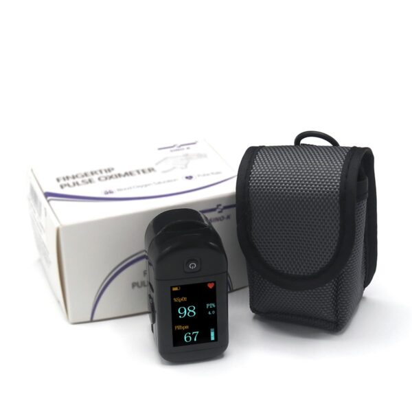Finger Pulse Oximeter Fingertip, Pulse Oximeter With Blood Oxygen Saturation/Heart Rate Monitor and SpO2 Levels for Adults and Children, 4 Display Modes, Black - Image 2