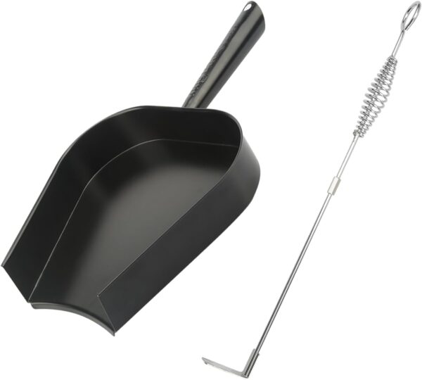 Ash Pan for Big Green Egg, Stainless Steel Ash Tool Kit Ash Tool Poker Rake Set for Big Green Egg Large, for Kamado Joe, for Charcoal Smoker Wood Burning Stove - Image 5