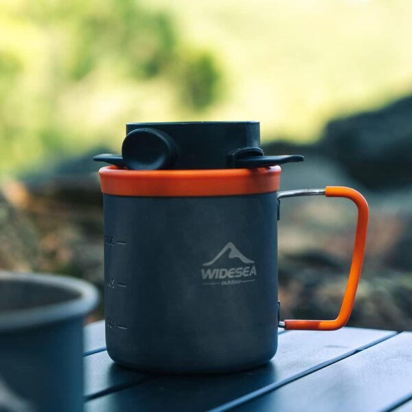 widesea Camping cookware set for 1-2 people Hiking/trekking/Picnic outdoor (bright grey) - Image 8