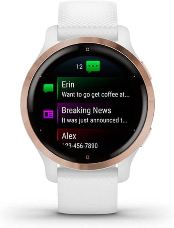 Garmin Venu 2S GPS 40mm Smartwatch, AMOLED Touchscreen, All-day Advanced Health & Fitness Features, Music Storage, Wellness Smartwatch with up to 10 days battery life, White - Image 6