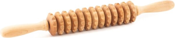 Wood Roller Massager for Body - 15.6 inch Lymphatic Drainage Manual Massage Tools for Sculpting, Muscle Shaping, Celulite Remover - Wooden Massage Tool for Manual Maderotherapy - Image 3