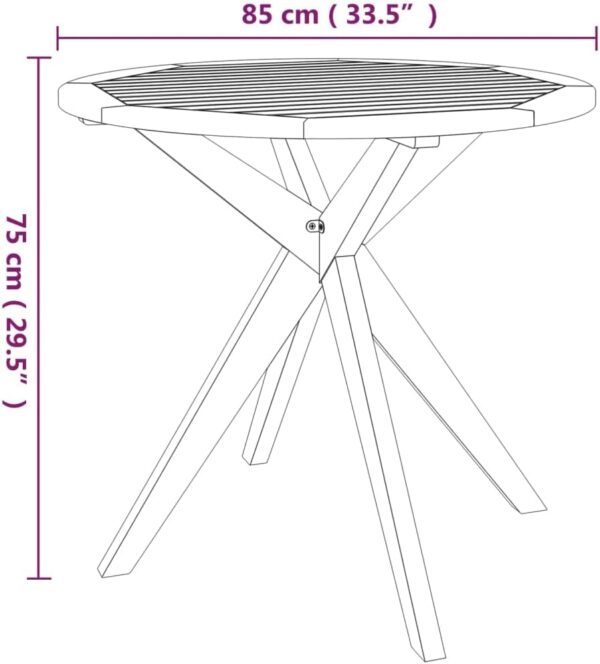Outdoor Outdoor Furniture Sets,3 Piece Garden Dining Set Solid Wood Acacia - Image 10