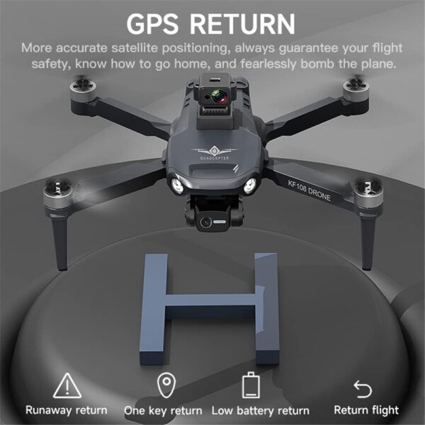 KF106 MAX Drone with Camera 4K HD, 360° Obstacle Avoidance, 3-Axis Gimbal, 22 Minutes Flight Time, GPS Follow Me, Smart Return, Professional Quadcopter, 3 Batteries - Image 6