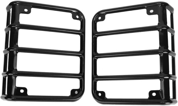 Rear Light Cover, Taillight Protector Durable Rear Light Lamp Cover Taillight Guard for Tail Lamp Fits Jeep Wrangler JK 2007-2017(black) - Image 7