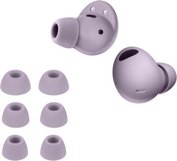 kwmobile 6x Replacement Ear Tips Compatible with Samsung Galaxy Buds 2 Pro - Silicone Tips for Earphones - Lavender - Image 2