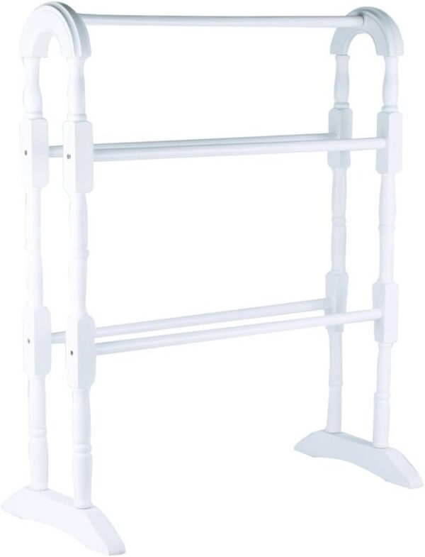 Apollo Towel Rail, Wood, White, 78cm X 63cm X 30cm - Image 2