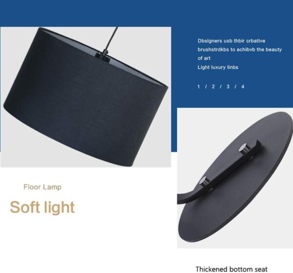 Floor Light Floor Lamp Standing Light Modern Home Floor Lamp LED Living Room Bedroom Study Simple Fishing Lamp Floor Lamps Standing Lamp Floor Lamps (Color : Rosso) - Image 4