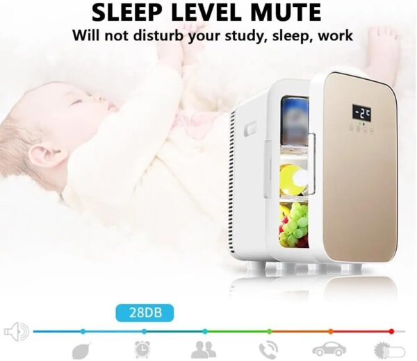 15L Mini Portable Drink Fridge, Compact Drug And Cosmetic Insulin Cosmetics Refrigerator, Car Hot And Cold 15 * 330Ml Can Drink Freezer, Dormitory Office Desktop Cooler,Silver - Image 6
