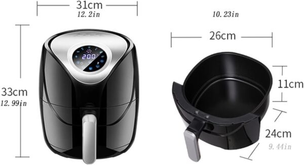 Air Fryer,LCD Digital Touch Screen 5 QT Electric Hot Oven Oilless Cooker,Temperature Control,Nonstick Detachable Basket - Image 8
