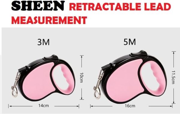 Retractable Dog Lead 360°Tangle-Free - Extendable Dog Lead 5M/16FT Smooth & Durable-Anti-Slip Handle Grip with Strong Nylon Tape -One-Handed Brake Easy To Use for Small Medium Dogs (GREY, 5 METER) - Image 3