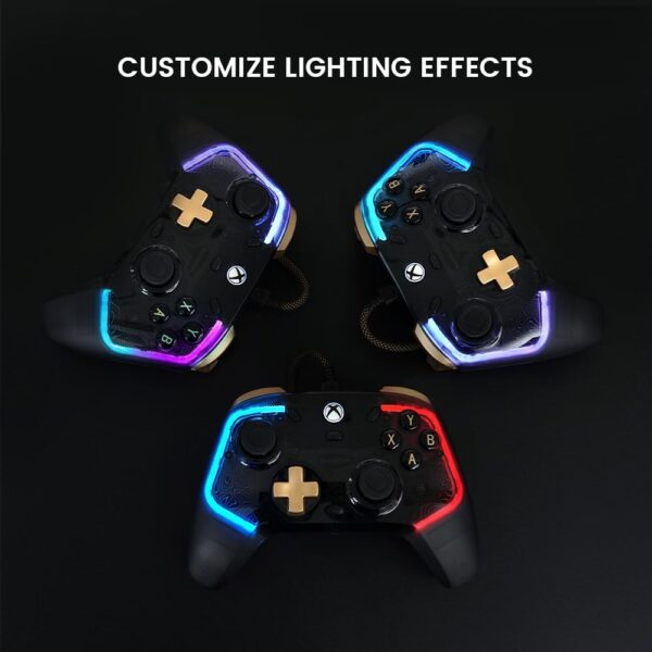 GameSir Kaleid Flux Enhanced Wired Controller for Xbox, RGB Lighting and Hall Effect Joystick, Compatible with Xbox Series X|S, Xbox One, Windows 10/11 PC - Officially Licensed - Image 7