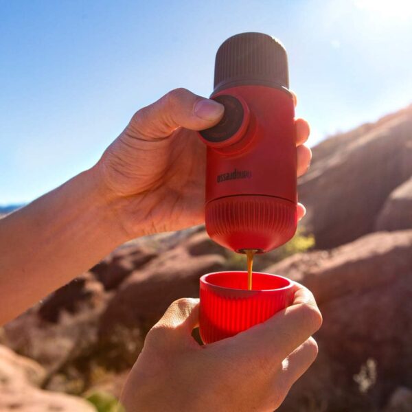 WACACO Nanopresso Portable Espresso Maker, Upgrade Version of Minipresso, 18 Bar Pressure, Red Patrol Edition, Small Travel Coffee Maker, Manually Operated, Compatible with Ground Coffee - Image 5