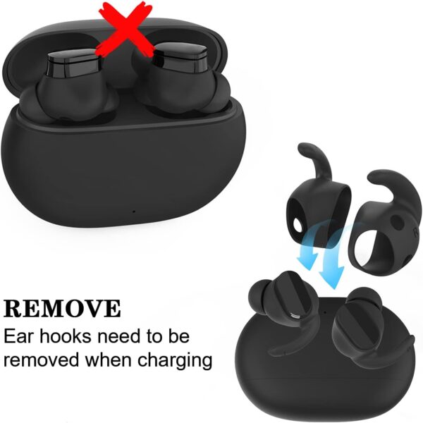 Aiivioll Anti-Slip Earbuds Earhooks Compatible with Beats Studio Buds, 5 Pairs of Earhooks Non-Slip Earbuds Sleeves Silicone Earhook Accessories [Not Fitting Cases] - Image 3