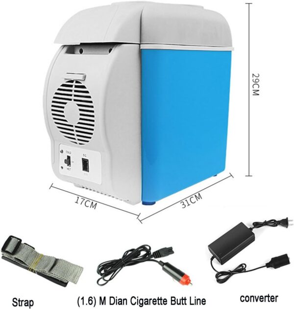 Mini Car Refrigerator for Food, Drinks, 7.5L Portable Car Fridge 12V Cooler and Warmer Small Fridge for Bedroom, Car, Office & Dorm - Image 3
