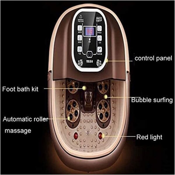 Foot Bath Spa Massager with Heat Bubbles, Heated Foot Spa with Motorized Shiatsu Massage Rollers, Foot Care Pedicure spa Machine with Time & Temperature Control, Home Use, Pain and Stress Relief - Image 8