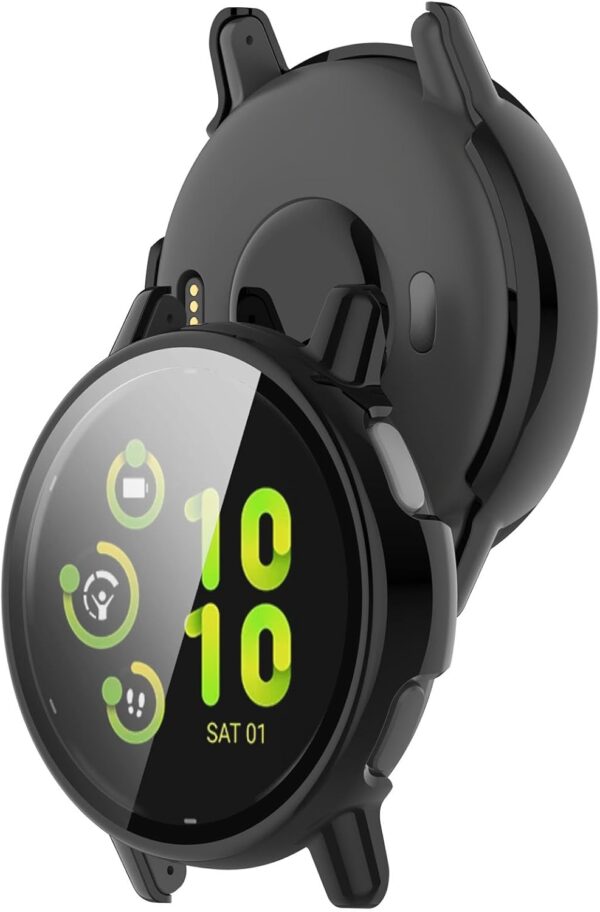 Full Coverage Case with Screen Protector Compatible with Garmin Vivoactive 5, Disscool Ultra-Thin Hard PC and Real Glass Replace Protective Case Cover Compatible with GarminActive5(Black) - Image 6