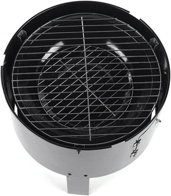 3 in 1 Charcoal Smoker BBQ Grill, 40 * 84cm, Heavy Duty, Black, Stainless Steel, Enamel, Charcoal Smoker Grill, Garden, Camping, Outdoor Cooking - Image 6